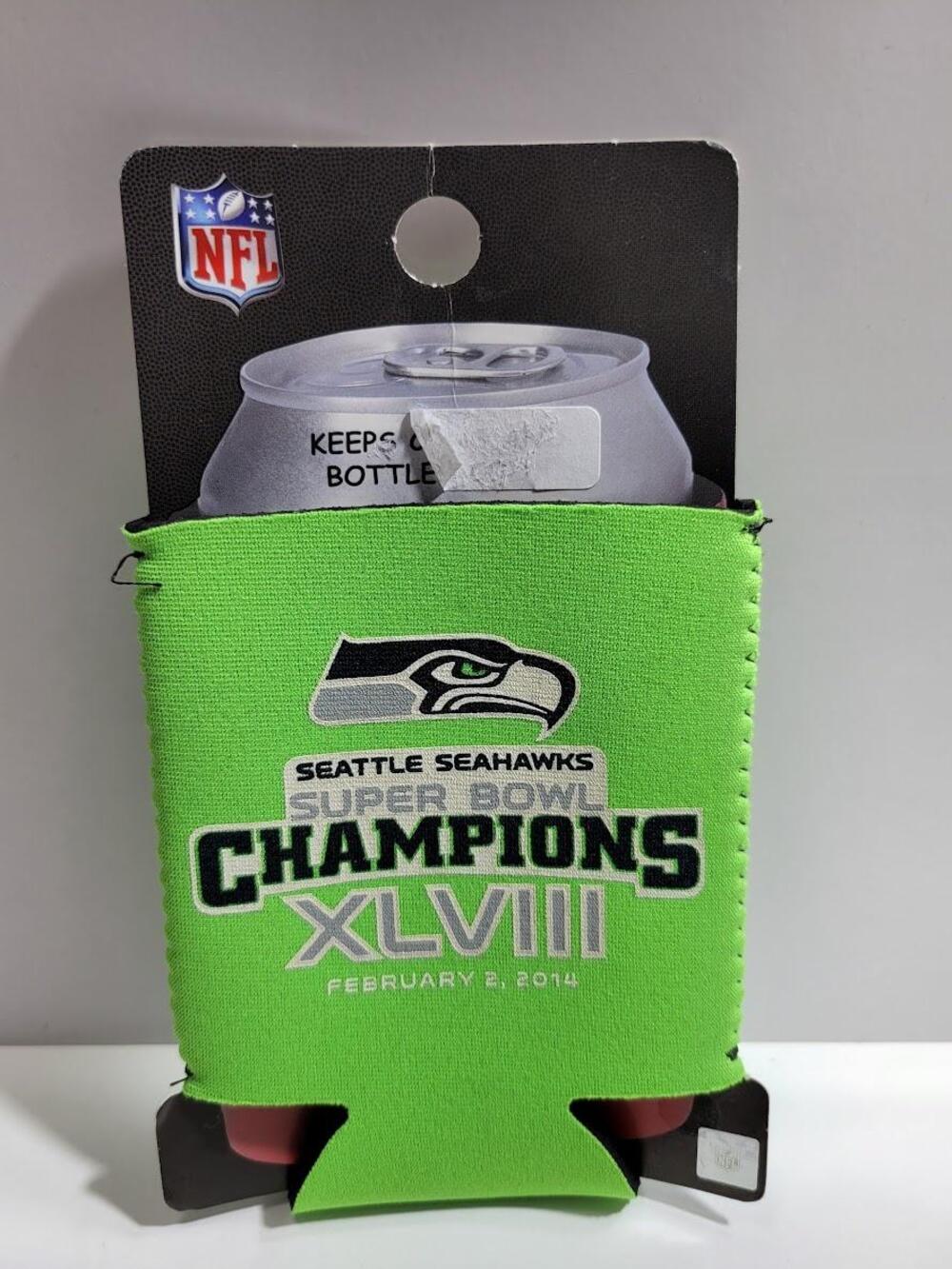 Seattle Seahawks Super Bowl Insulated Can Sleeve One Size Green NFL Football NFL